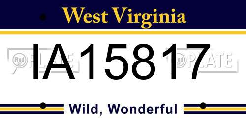 IA15817 West Virginia License Plate