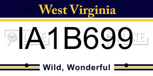 IA1B699 West Virginia License Plate