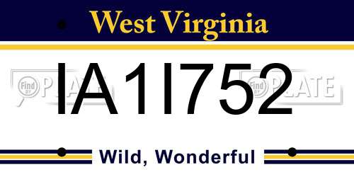 IA1I752 West Virginia License Plate