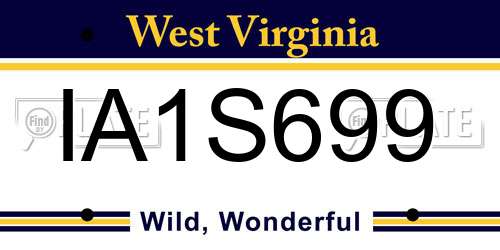 IA1S699 West Virginia License Plate