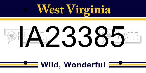 IA23385 West Virginia License Plate