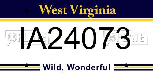 IA24073 West Virginia License Plate