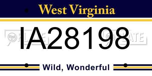 IA28198 West Virginia License Plate
