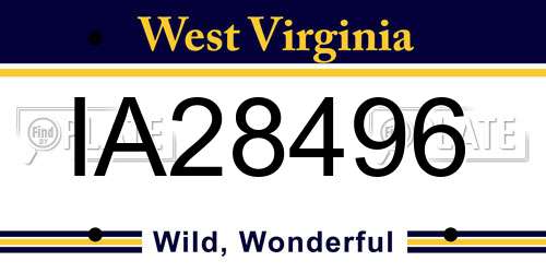 IA28496 West Virginia License Plate