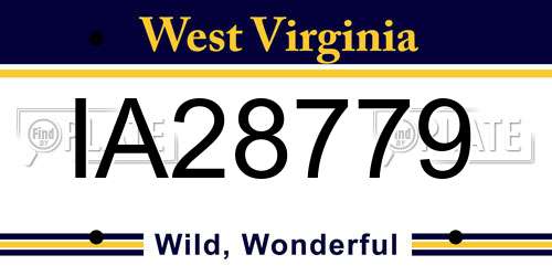 IA28779 West Virginia License Plate