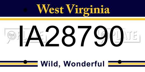 IA28790 West Virginia License Plate