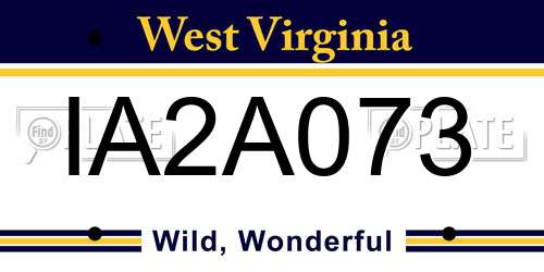 IA2A073 West Virginia License Plate