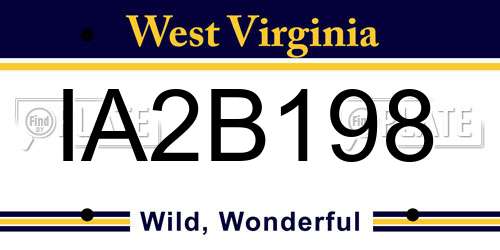 IA2B198 West Virginia License Plate
