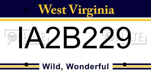 IA2B229 West Virginia License Plate