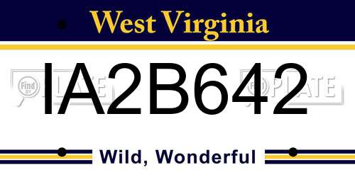 IA2B642 West Virginia License Plate