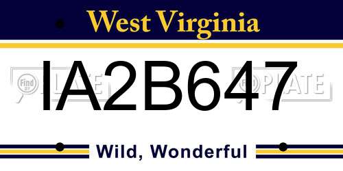 IA2B647 West Virginia License Plate