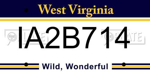 IA2B714 West Virginia License Plate