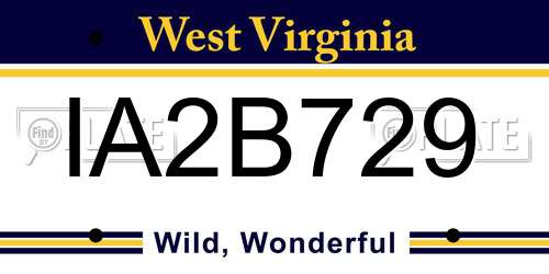 IA2B729 West Virginia License Plate