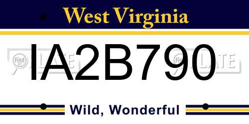 IA2B790 West Virginia License Plate