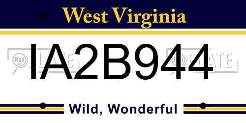 IA2B944 West Virginia License Plate