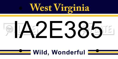 IA2E385 West Virginia License Plate