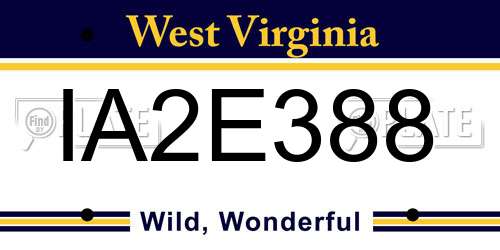 IA2E388 West Virginia License Plate