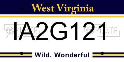 IA2G121 West Virginia License Plate