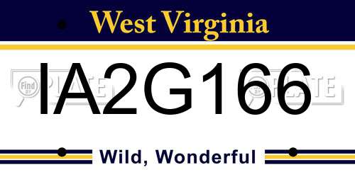 IA2G166 West Virginia License Plate