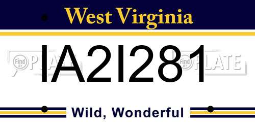 IA2I281 West Virginia License Plate