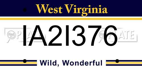 IA2I376 West Virginia License Plate