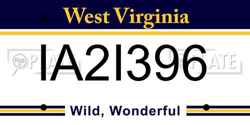 IA2I396 West Virginia License Plate