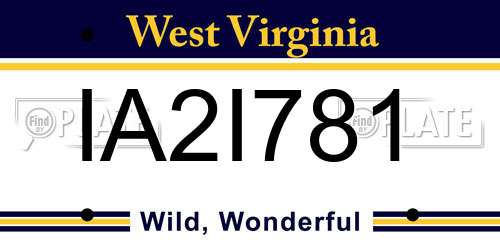 IA2I781 West Virginia License Plate