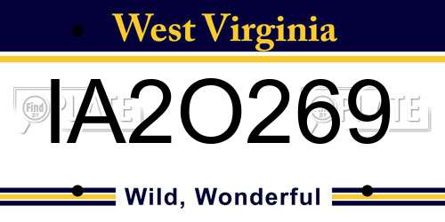 IA2O269 West Virginia License Plate