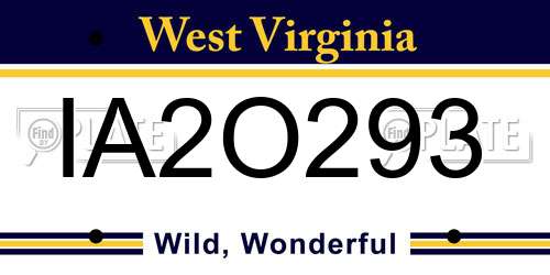 IA2O293 West Virginia License Plate