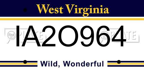 IA2O964 West Virginia License Plate