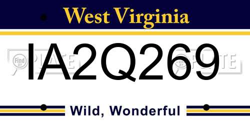 IA2Q269 West Virginia License Plate