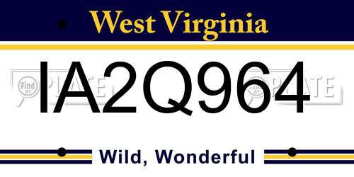 IA2Q964 West Virginia License Plate