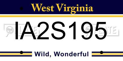 IA2S195 West Virginia License Plate