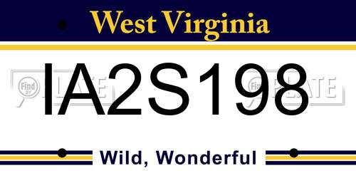 IA2S198 West Virginia License Plate