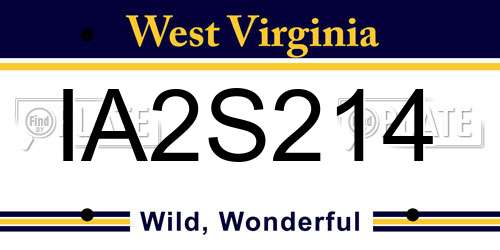 IA2S214 West Virginia License Plate