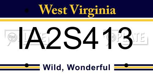 IA2S413 West Virginia License Plate
