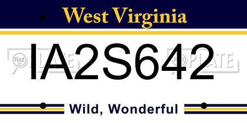 IA2S642 West Virginia License Plate