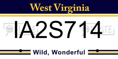 IA2S714 West Virginia License Plate