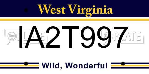IA2T997 West Virginia License Plate