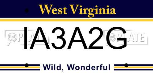 IA3A2G West Virginia License Plate