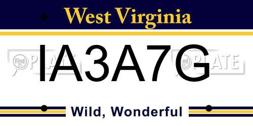 IA3A7G West Virginia License Plate