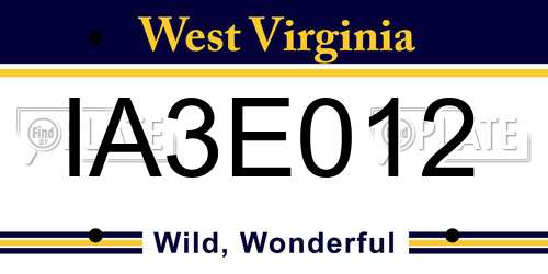 IA3E012 West Virginia License Plate
