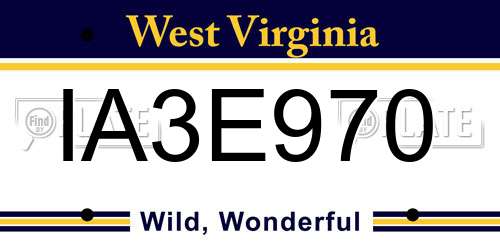 IA3E970 West Virginia License Plate