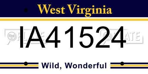 IA41524 West Virginia License Plate