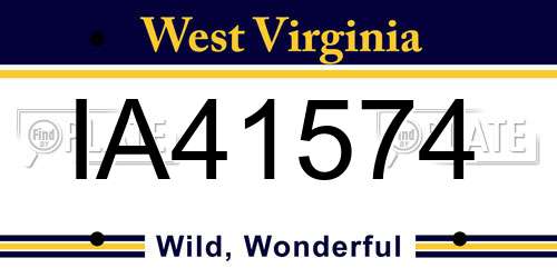 IA41574 West Virginia License Plate