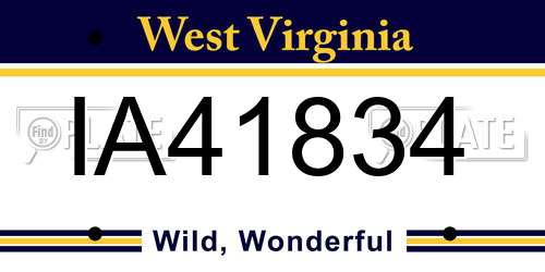 IA41834 West Virginia License Plate
