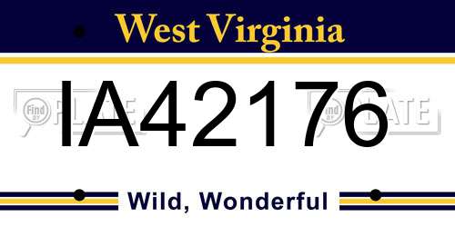 IA42176 West Virginia License Plate