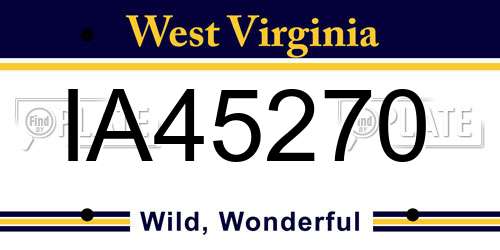 IA45270 West Virginia License Plate
