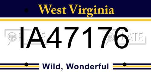 IA47176 West Virginia License Plate