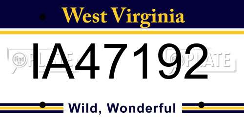 IA47192 West Virginia License Plate